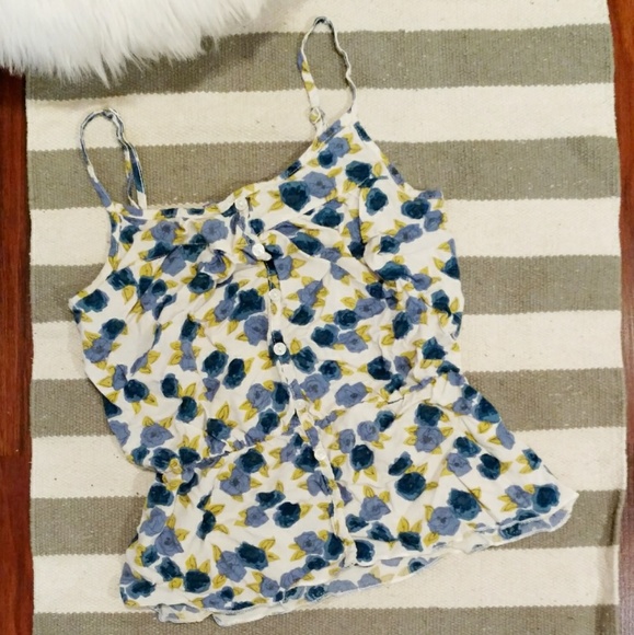 Kirra Tops - Kirra Blue Floral Tank Top